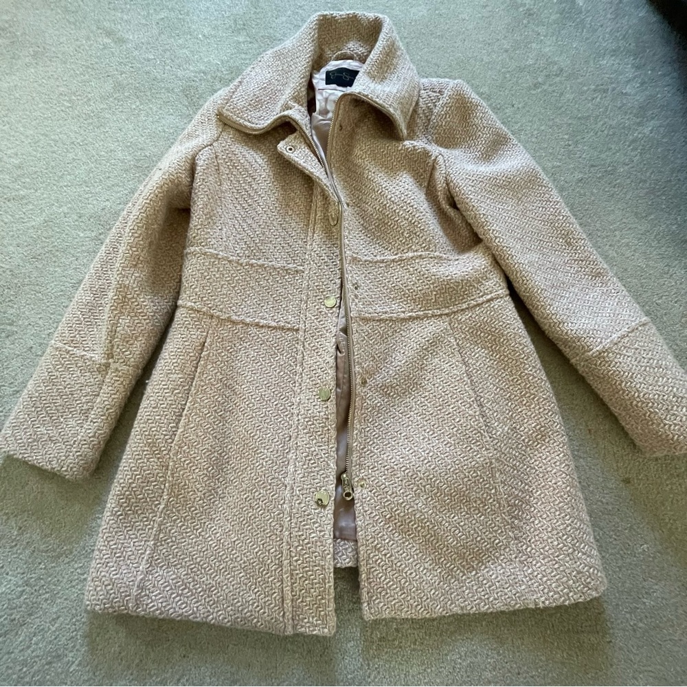 Jessica Simpson pink twill coat